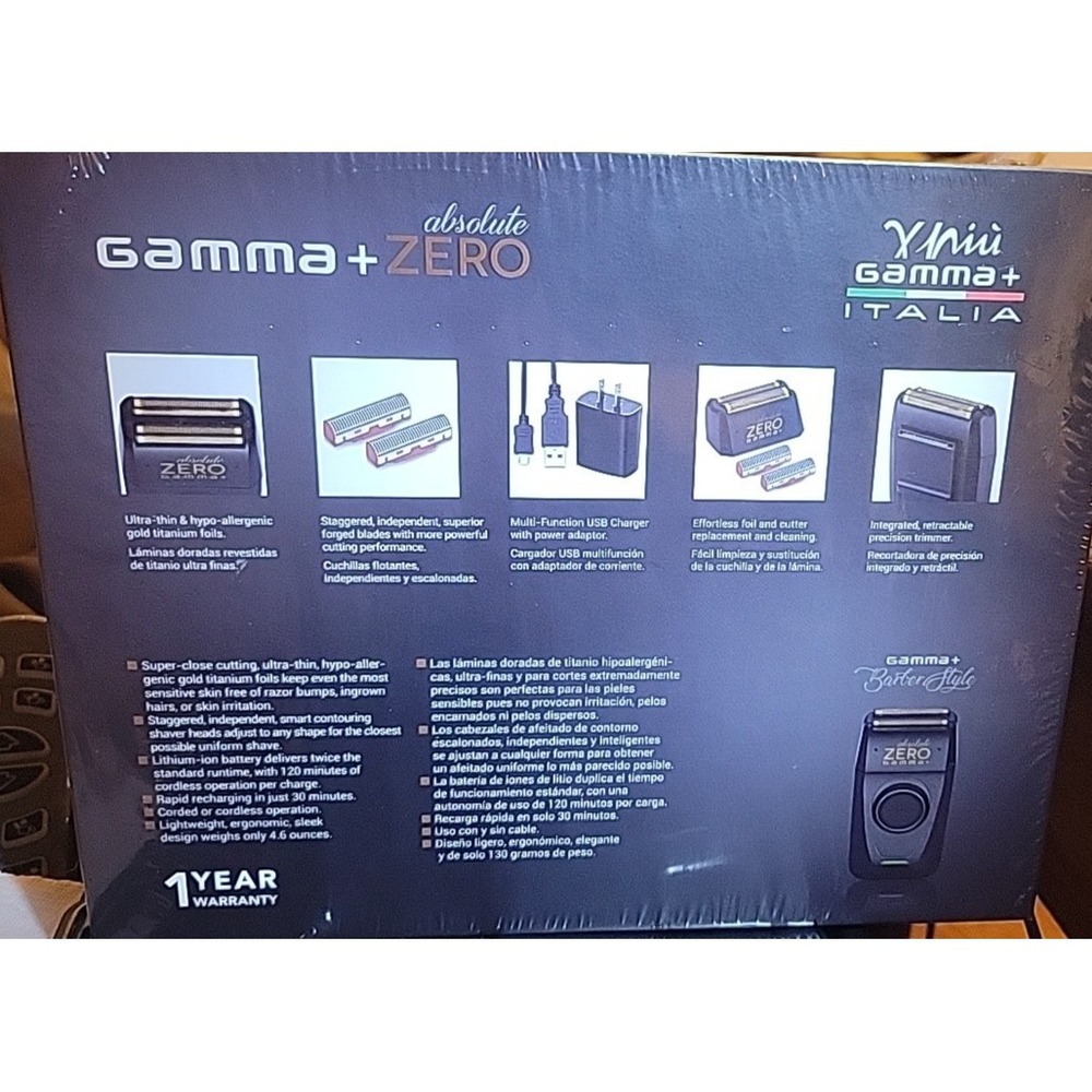 GAMMA Absolute Zero Forged Rechargeable Men's Razor Shaver New In Box - Picture 6 of 7